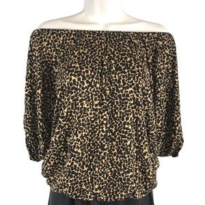 Ann Taylor LOFT Leopard Print Rayon Blend Top